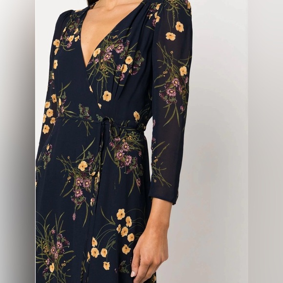 SOLD // Reformation Melba Floral Print Wrap Dress Size Small - Picture 3 of 13